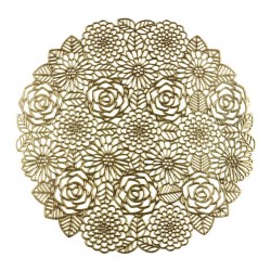 Lugar Americano 38cm de Plástico Flowers Dourado